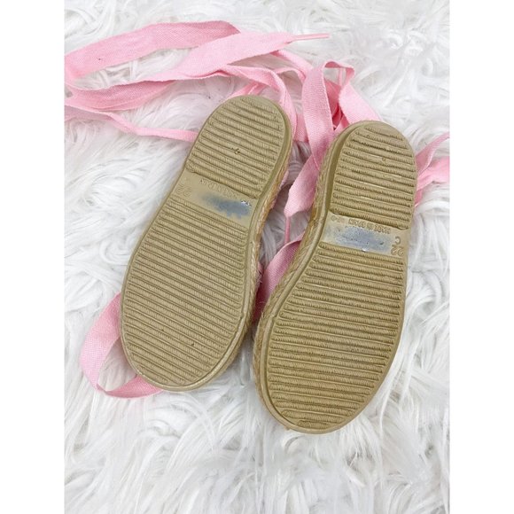 Cienta Pink Metallic Embroidered Ankle Lace Up Shoes Size 22 / 6 - Picture 2 of 2